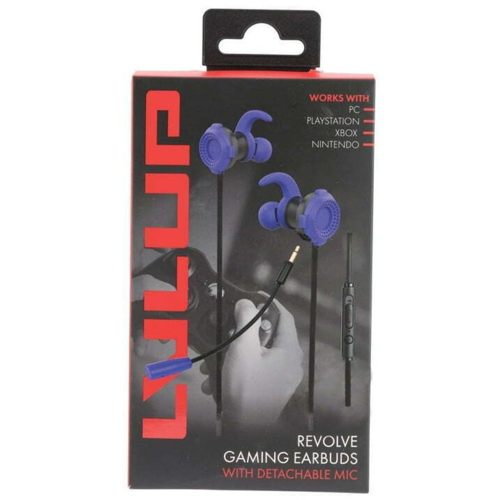 Lvlup Gaming Earbuds With Removable Microphone (Blue)